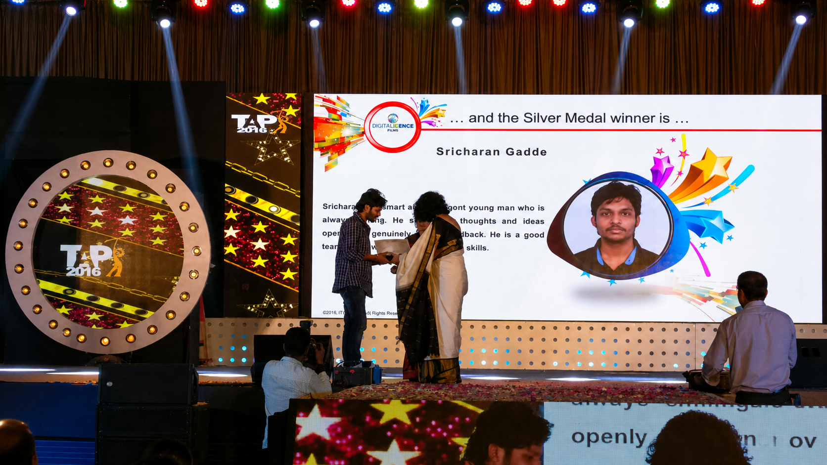 Best Employee Award - ITC Infotech Stage Recognition